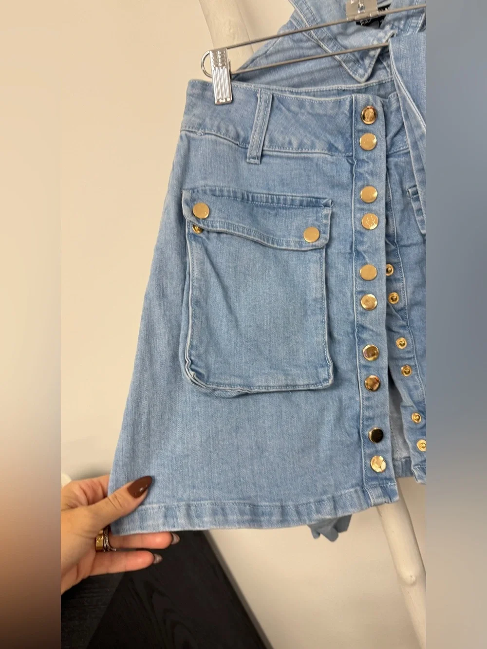 Stylish Blue Denim Crop Jacket and Skirt Set